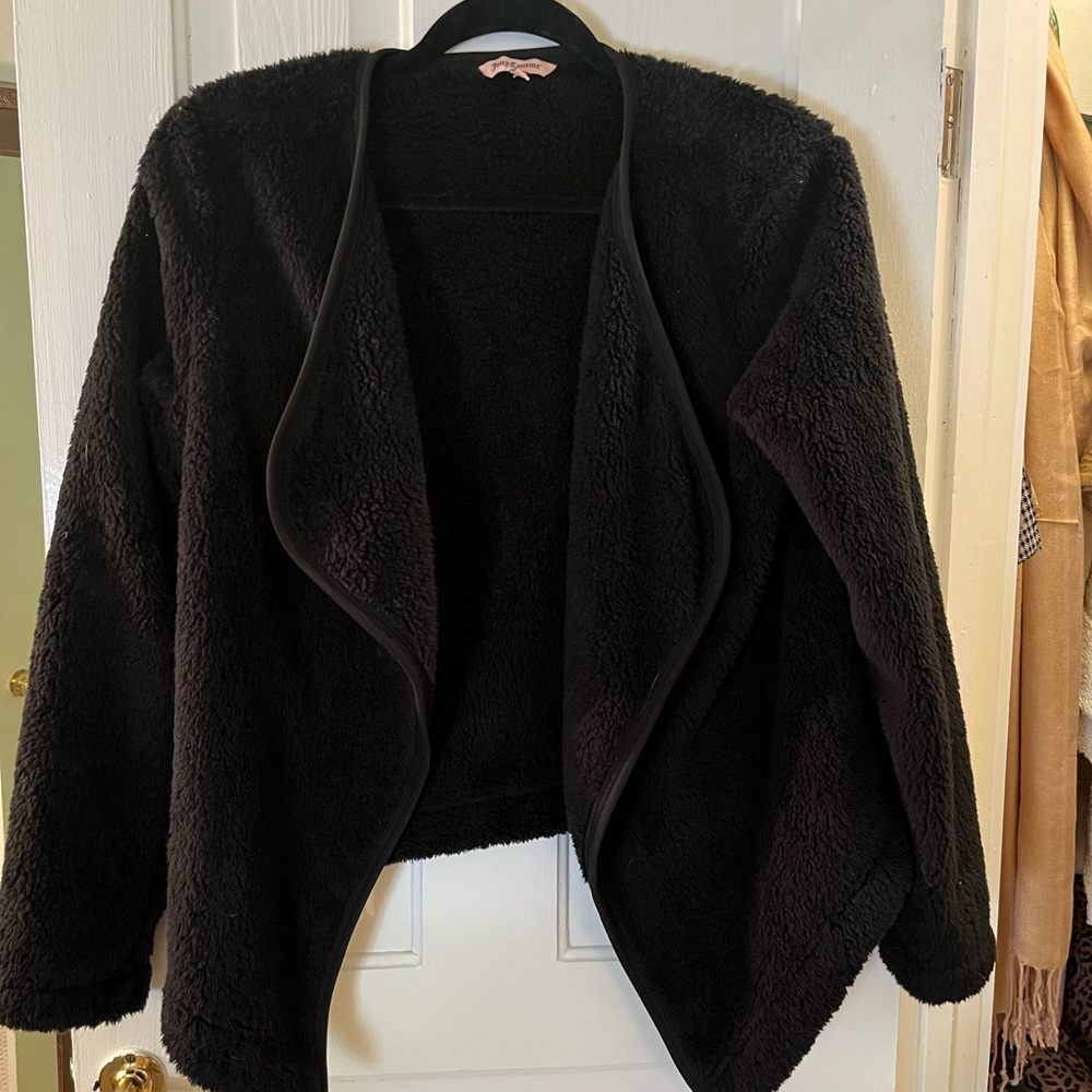 Juicy Couture Draped Lapel Sherpa Blazer